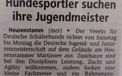 Einladung zur Jugend- u. Juniorenmeisterschaft am Martinsee