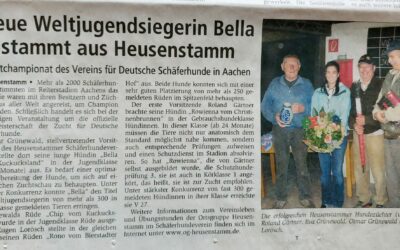 Bella vom Kuckucksland wird Weltjugendsiegerin in Aachen