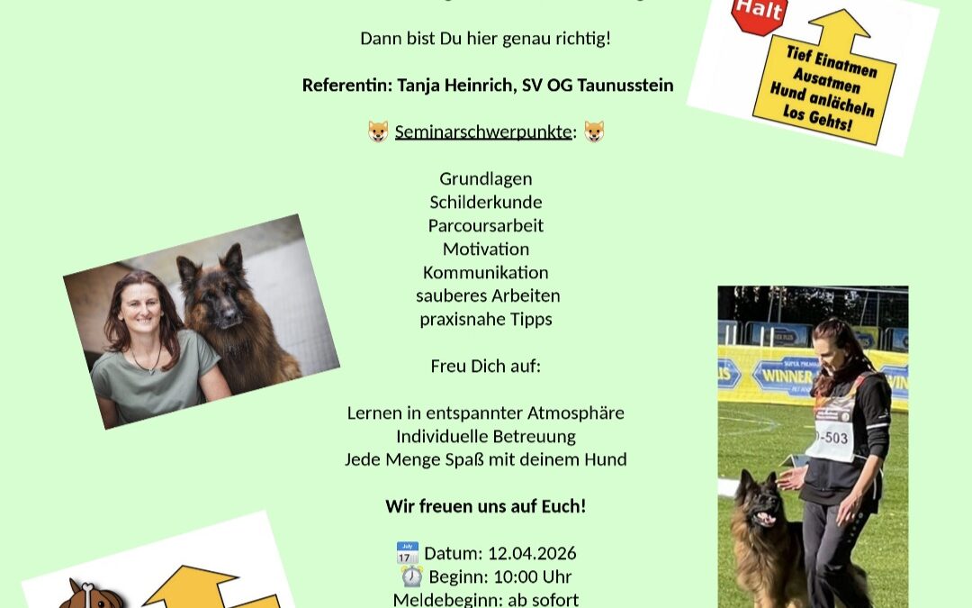 Rally-Obedience-Seminar mit Tanja Heinrich am 12.04.2026